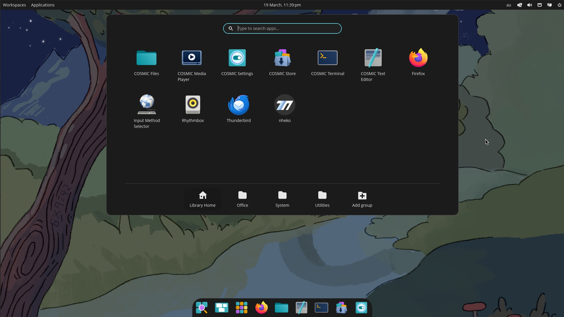 Screenshot of COSMIC Desktop